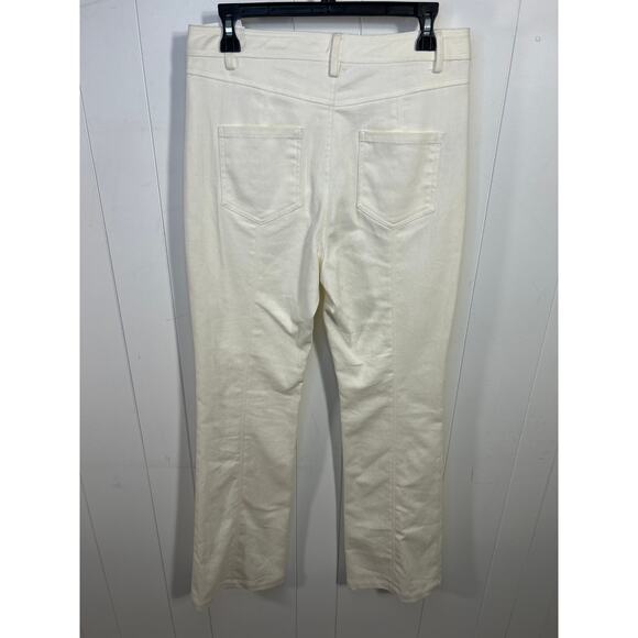 Cinq á Sept Shanis Pant High Waist Flare with Slit  Color Creme Size 10. NWOT - Picture 7 of 12